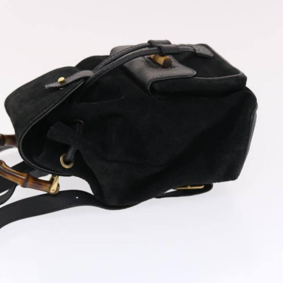 GUCCI Bamboo Backpack Suede Black 003.1705.0030 Auth 49982 - Picture 4 of 16